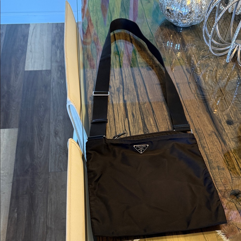 Prada Black Nylon Messenger Bag